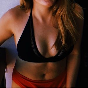 Express black mesh bikini top size medium